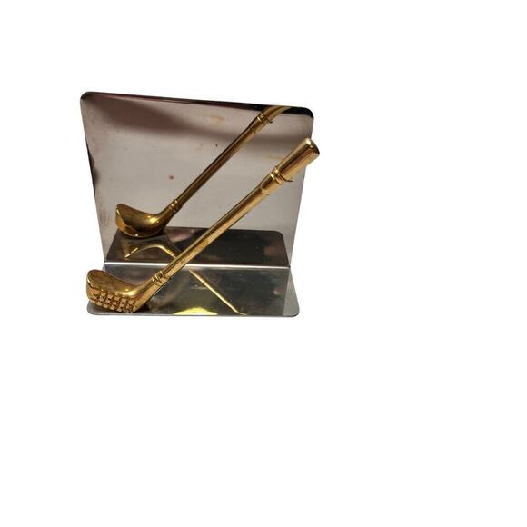 Vintage Golf Desk Set Paperweight Memo Holder Trinket Tray and Letter Opener - Picture 3 of 6